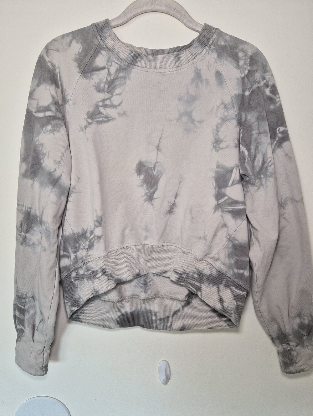 EUC Lululemon Ready To Roll Crewneck Sweatshirt Grey Marble Tie Dye Size 4